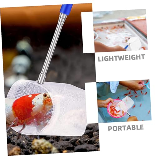 Cabilock 2pcs Mini Telescopic Shrimp Net with Extendable Handle, Fine Mesh Aquarium Fish Tank Net for Small Tanks, Lightweight Stainless Steel Frame for Betta and Shrimp Care