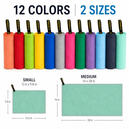 Elite Trail Magic Backpacking Ultralight Quick Dry Microfiber Soft Fast Drying Hand and Face Towel Wash Cloth Camping Yoga Hiking Active Lifestyle Small - color: Mint