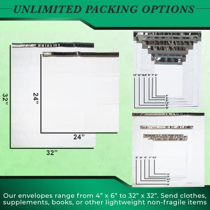 100 Pack Secure Seal White Poly Mailers Shipping Bags - Safe Shipping with 14x17 Mailers Poly Bags - E-Commerce Poly Bags for Shipping - Self Sealing 2 Mil Poly Shipping Envelopes - size: 14” x 17” (100 Pack)