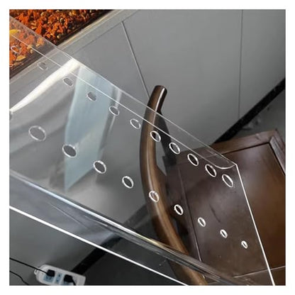 Square Anti-Fish Jump Lid with Hole, Clear Acrylic Aquarium Top Cover, Frameless Cat Proof Terrarium Hood, 8 12 14 16 18 20 inch Customizable(L35xW25cm/13.8x9.8in) - size: L35xW25cm/13.8x9.8in