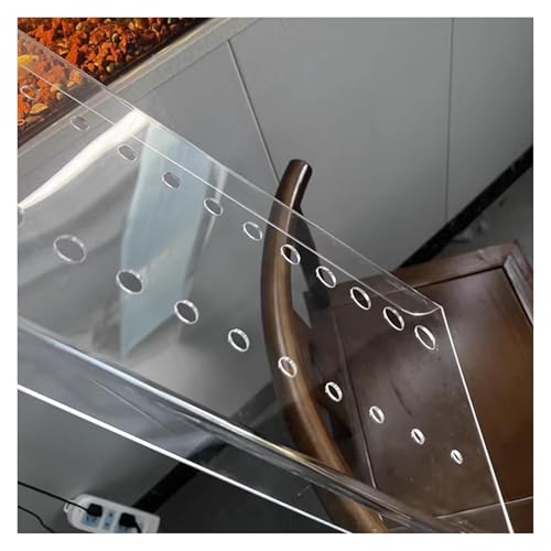 Square Anti-Fish Jump Lid with Hole, Clear Acrylic Aquarium Top Cover, Frameless Cat Proof Terrarium Hood, 8 12 14 16 18 20 inch Customizable(L25xW20cm/9.8x7.9in) - size: L25xW20cm/9.8x7.9in