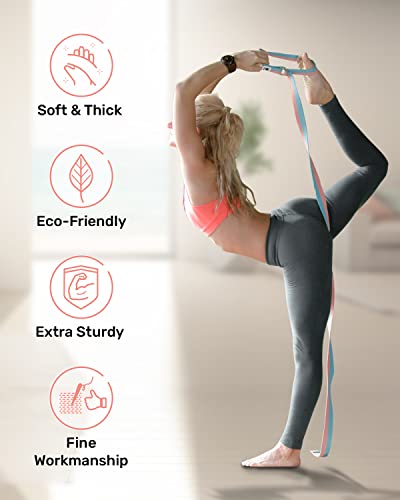 Tumaz Yoga Strap for Stretching with Adjustable D-Ring, 6/8/10 ft - color: 09. Dark Purple, size: 6 Feet