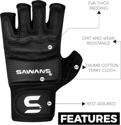 SAWANS MMA Gloves Karate Mitts Punch Bag Boxing Gloves Martial Arts Combat Taekwondo Kickboxing Mitts Fighting Grappling Training for Womens Mens Adults - size: Medium