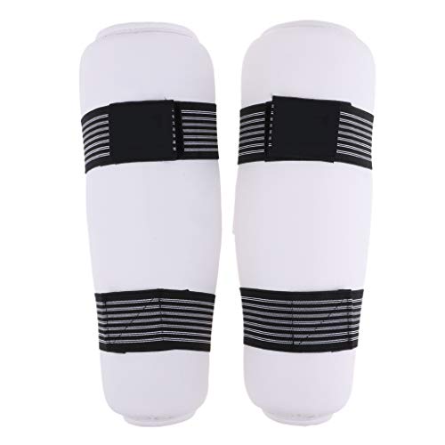 DYNWAVE Professional MMA Sparring Gear Shin Leg Guard for Martial Arts Kickboxing Karate, Universal for Men Women Youth, White, - size: X-Large