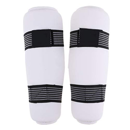 DYNWAVE Professional MMA Sparring Gear Shin Leg Guard for Martial Arts Kickboxing Karate, Universal for Men Women Youth, White, - size: Small