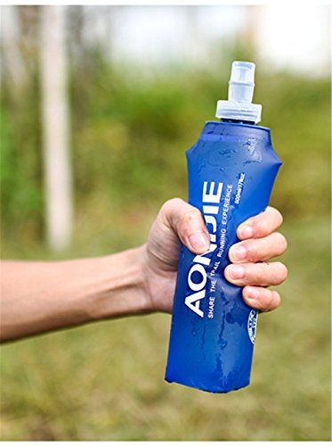 AONIJIE 250ML/350ML/500ML/600ML Portable TPU Soft Water Bottle Folding Soft Flasks For Outdoor Marathon Running Hydration Camping Hiking - color: 250ML-2pcs