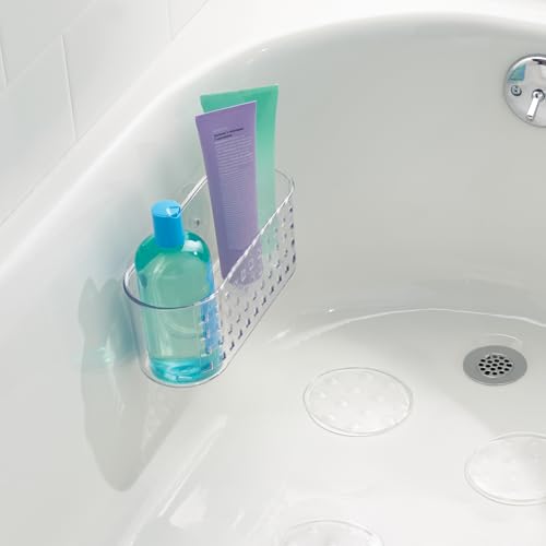 iDesign Hanging Suction Shower Caddy Basket for Bathroom Storage, Set of 2, Clear, Made in USA - style: Pack of 2
