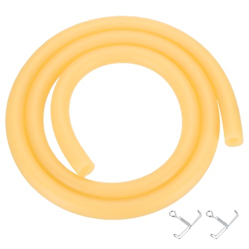 PATIKIL 3.3 Ft(1M) Natural Latex Rubber Tubing, 3/8"(10mm) ID x 9/16"(14mm) OD Sling Shot Rubber Tubing Tube with Hose Clamps for Exercise, Stretching, Laboratory, Home Hose Tube - size: 10mm ID x 14mm OD
