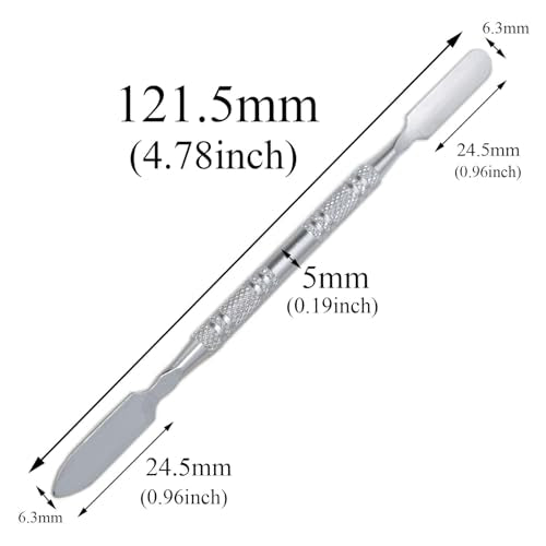 Stainless Steel lab mini Double-Ended Spatula Double-Ended Spatula semi-Miniature Spatula Cone Arrow end 4.7 inches Flat end 4pcs (4.7inch)