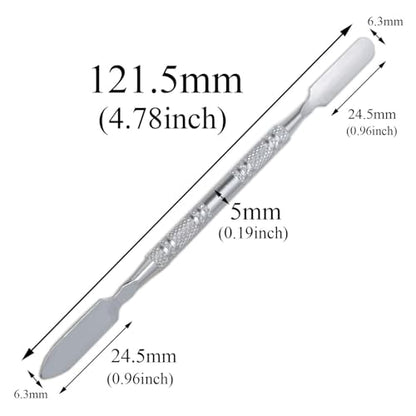 Stainless Steel lab mini Double-Ended Spatula Double-Ended Spatula semi-Miniature Spatula Cone Arrow end 4.7 inches Flat end 4pcs (4.7inch)