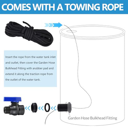 2 Pack 3/4 Inch Rain Barrel Spigot Kit, PVC Garden Hose Shut Off Valve with Bulkhead Fitting, Rain Barrel Diverter Kit for Water Tanks, Aquariums, Garden Barrel