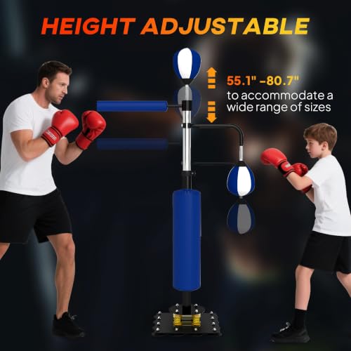 Soozier Boxing Bag Stand with Speed 55.1" to 80.7" - color: Blue