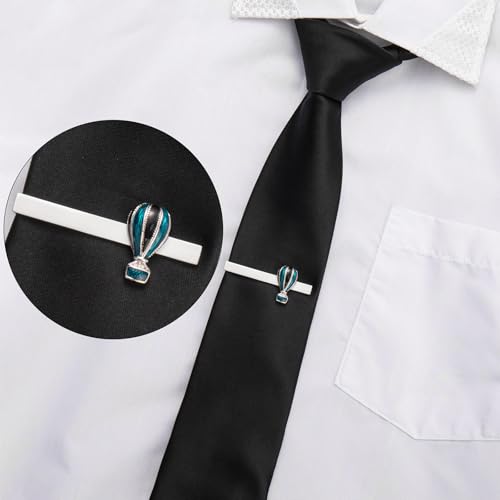 HAWSON 2/2.2 Inch Various Tie Clips for Men Unique, Personalized Novelty Tie Bars Pins Tacks, Funny Theme Wedding Holiday Gifts for Husband Groomsmens - style: Hot Air Balloon