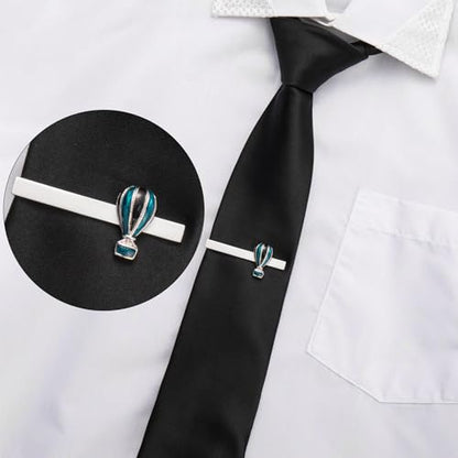 HAWSON 2/2.2 Inch Various Tie Clips for Men Unique, Personalized Novelty Tie Bars Pins Tacks, Funny Theme Wedding Holiday Gifts for Husband Groomsmens - style: Hot Air Balloon