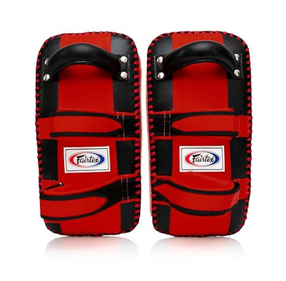 Fairtex Curved Muay Thai Pads, Kickboxing Punching Kicking Striking Shield - color: Black/Red, size: Extra Thick