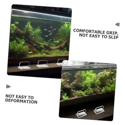 6pcs Self-Adhesive Fish Tank Lid Grip Handles Clear Acrylic Replacement Accessories for Easy Installation and Secure Grip Aquariums