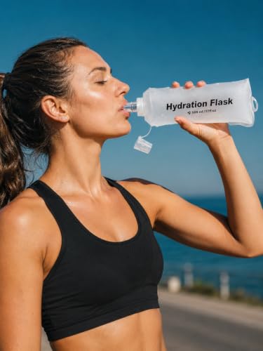 500ml Soft Flask Collapsible Water Bottle, White