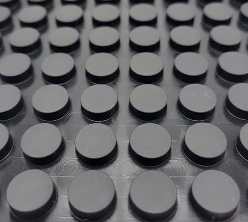 1/2" Round Silicone Rubber Bumper Feet Pads 3/16" Thick Adhesive Backed Lifters for Electronics Furniture and DIY Projects Waterproof Anti Vibration Pads (Sheet of 24)