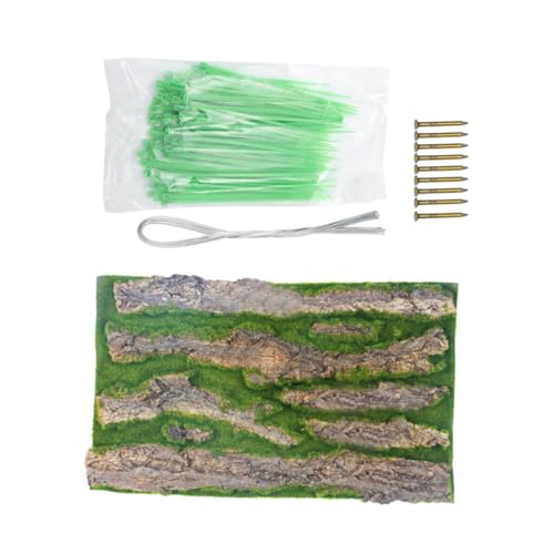 Lifelike Aquarium Bark Background Decoration, Simulated Tree Bark Board Cable Ties, 30x50cm Reptile Tank and Fish Tank Scenic Habitat for Tortoise and Bearded Dragon Terrariums