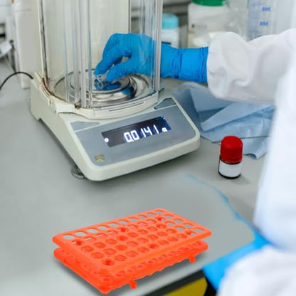 LIFKOME 50-Hole Rack with Silicone Gasket 18mm Laboratory Plastic Test Holder for Storage and Lab Organization