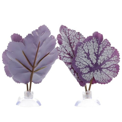 balacoo 2Pcs Betta Fish Leaf Hammock Pad Aquarium Tank Plastic Plants with Suction Cup for Simulating Natural Habitat Spawning Grounds Spot Breeding Resting Bed