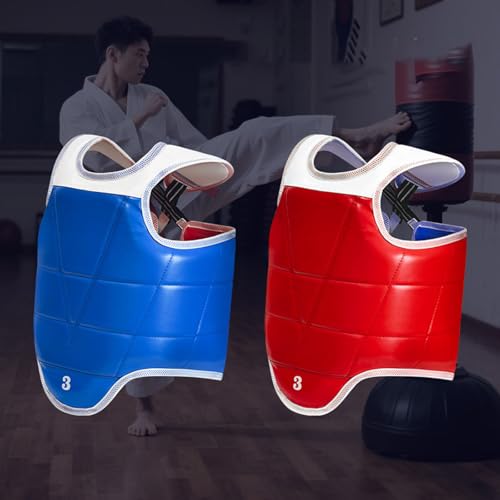 Taekwondo Chest Protectors High Impacts Resistance Leather Texture Suitable for Taekwondo Art Training and - size: Large