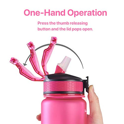 EYQ 32oz Water Bottle with Straw, Time Marker, Blue Purple - color: R