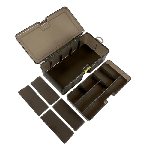 Multifunctional Storage Box Premium PP Black Translucent 2-Layer 11 Compartments Removable Dividers Anti-Oxidation Portable Organizer for Fishing Lures Screws Snacks Medicine Jewelry