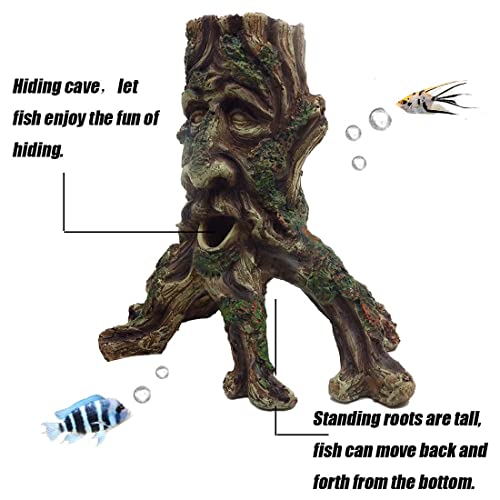 Large Aquarium Driftwood Decaying Trunk Terrarium Resin Hollow Tree Root Log Ornament Decoration Fish Tank Hideouts Climbing Habitat Accessories for Bearded Dragon Snake Chameleon Reptile