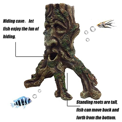 Large Aquarium Driftwood Decaying Trunk Terrarium Resin Hollow Tree Root Log Ornament Decoration Fish Tank Hideouts Climbing Habitat Accessories for Bearded Dragon Snake Chameleon Reptile