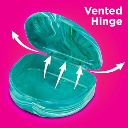 Practicon Marble Retainer Cases, Orthodontic Aligner Case, Mouth Guard Holder (3 Pack) (Mermaid) - color: Mermaid