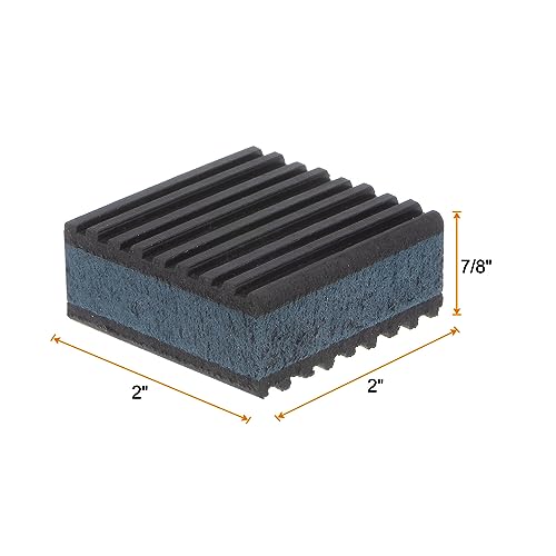 HARFINGTON 8pcs Rubber Anti Vibration Pads 2" x 2" x 7/8" Isolation Vibration Absorbing Pad Damping Mat Anti-Skid Noise with EVA Center for Air Compressor Conditioner Treadmill Washer (Pack of 2) - size: 2" x 2" x 7/8" (Pack of 2)