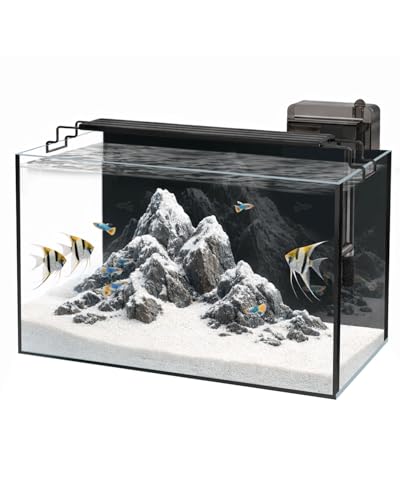 Glass Fish Tank Kit, 10 Gallon Betta Fish Tank Aquarium Starter Kit with Filter, Lights, Lid, for Betta, Goldfish, Small Fish or shrimg