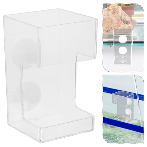 Toyvian Automatic Aquarium Fish Feeder with Suction Cup Acrylic Feeding Tube Sink Type for Fish Tank Shrimp Worm Feeder Tray No Spill Feeding Device