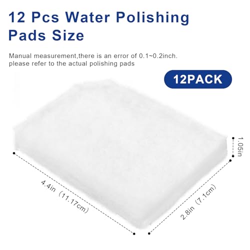 12 Pack Water Polishing Pads Fit for 306/307 406/407 Canister Filter Media Aquarium Filter Pad, A244A1 Mechanical Filter Media for Aquariums Compatible with Fluval Quick-Clear