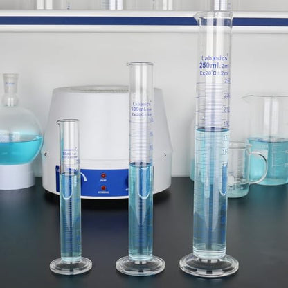 4-Pack Borosilicate Glass 10 ml Heavy Wall Graduated Cylinder Measuring Cylinder - size: 10 ml