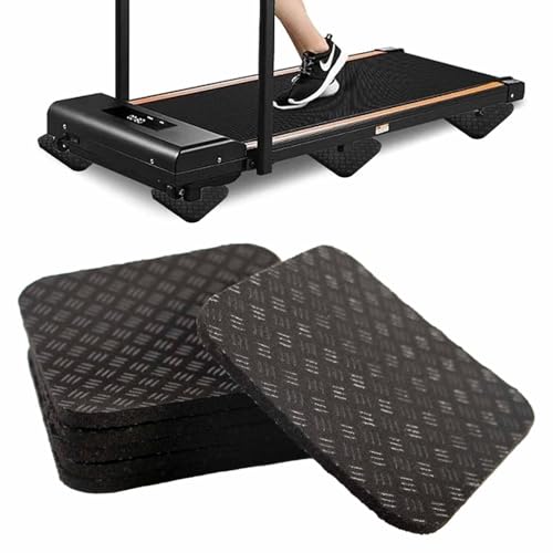 Non-Slip Treadmill Mat Pads, 4x4 Inch High Density Silicone Exercise Equipment Mat - Double-Sided Anti Vibration Pad for Treadmill, Walking Pad, Exercise Bike, Floor Protection - size: 6 PCS