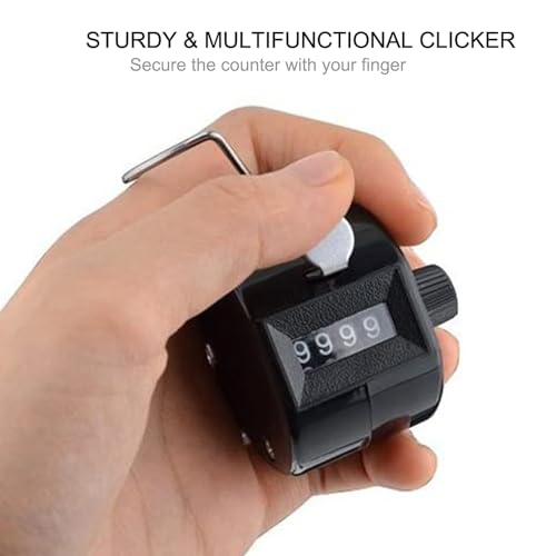 TESEAS Clicker Counter Handheld Tally Counter 4-Digit Number Counter, 2 Pack Hand Mechanical Counters Clickers Pitch Umpire Click Counter for Coaching, Knitting, People, Lap, Fishing, Golf, - color: Black Green