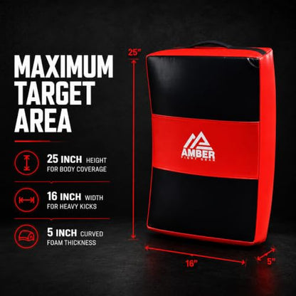 Amber Fight Gear Curved Body Punching Shield Striking Kick Shield for Boxing Punching Pad Muay Thai Training Foot Target Strike Body Shield, MMA, TKD, Martial Arts, Karate Workout 25”x16”x5”