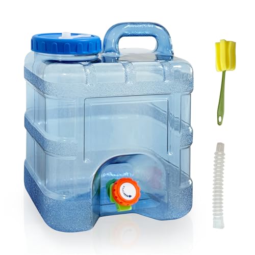 2.6 Gallon Camping Water Container with Spigot, BPA Free Portable Water Jug, No Leakage Emergency Water Storage Tank for Camping, Vehicle, Car, Outdoor Hiking, Picnic