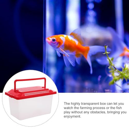 Portable Fish .08X4.33X4.33 Inch Handheld Aquarium Transparent Turtle Box Compact Plastic Pet Hamster Carrier for Travel and Home Use
