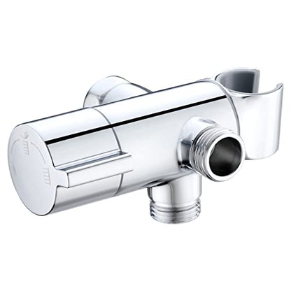 Metal Shower Diverter Valve with Hand Shower Holder, Full Flow Shower Arm Diverter for Hand Held Showerhead and Fixed Spray Head, G 1/2 3-Way Universal Shower System Replacement Part Uvish