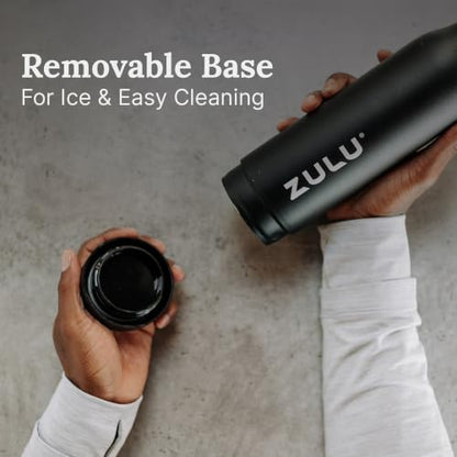 ZULU Ace 24oz Insulated Stainless Steel Water Bottle, Chug Spout, Black - color: Black