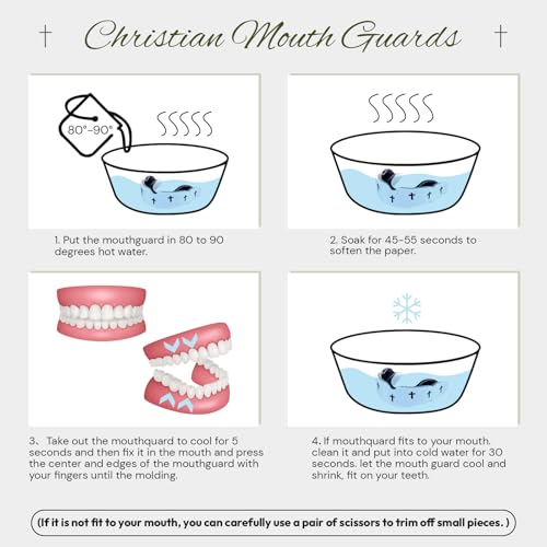 Yaomiao 2 Pcs Christian Mouth/Teeth Guards | Sport Game Guard Religious Mouthguard: Soccer, Football, Basketball, Baseball, Wrestling, Lacrosse, Rugby, Boxing, Taekwondo - size: Adult, style: White & Cross
