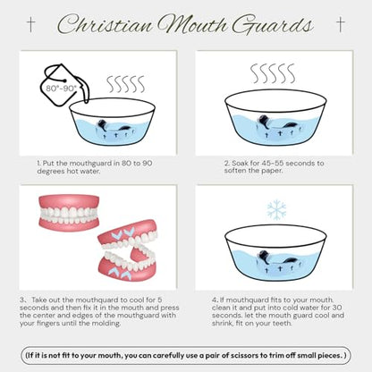Yaomiao 2 Pcs Christian Mouth/Teeth Guards | Sport Game Guard Religious Mouthguard: Soccer, Football, Basketball, Baseball, Wrestling, Lacrosse, Rugby, Boxing, Taekwondo - size: Adult, style: White & Cross