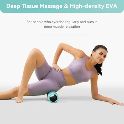 SUBCULTUREPICK 15" Foam Roller - Medium Density Deep Tissue Muscle Massage | Foam Rollers for Exercise, Muscle Massage and Myofascial Wave Textured Release, Back Roller for Pain Relief & Stretching - color: Turquoise