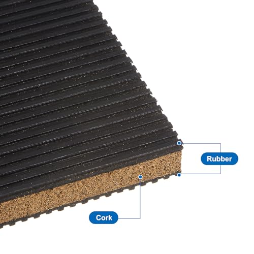 uxcell 16pcs Ribbed Anti-Vibration Isolation Rubber Pads 2" Length x 7/8" Thick, Square Anti Vibration Pads with Cork Center Layer for HVAC Air Compressor Washer - size: 2" Long x 7/8" Thick