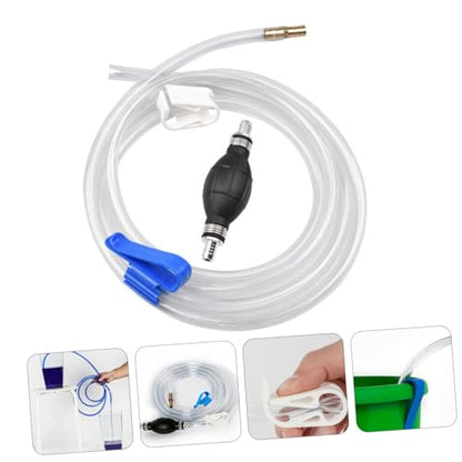 Manual Water Suction Hose and Car Guide Oil Tube Siphon Pump Set for Fish Tank and Automotive Fluid Transfer