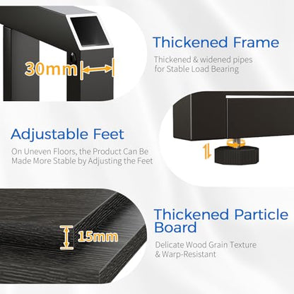 55 Gallon Fish Tank Stand with Power Outlet,Adjustable Aquarium Stand, Heavy Duty Terrarium Stand,Metal Frame Reptile Turtle Tank Stand Suitable for Home Office,860LBS Capacity, Black - color: Black, size: 55 Gallon