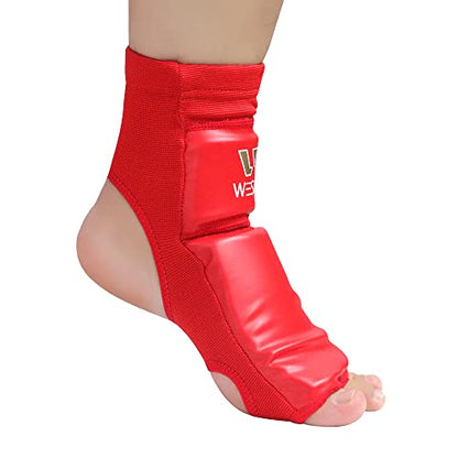 WESING Pro Instep Guard Foot Guard for Martial Arts Muay Thai MMA - color: Red, size: Small